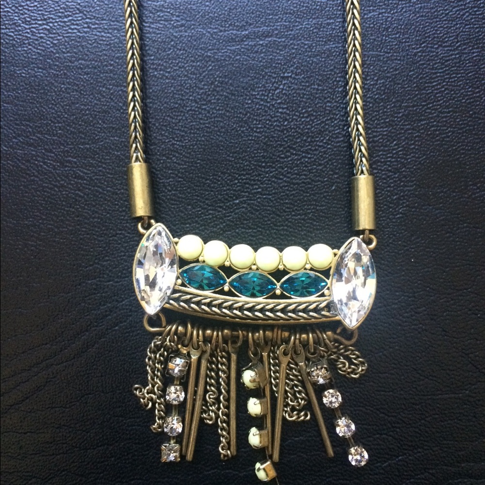 SILPADA Necklace | Brass,Crystals, Beads & Fringe